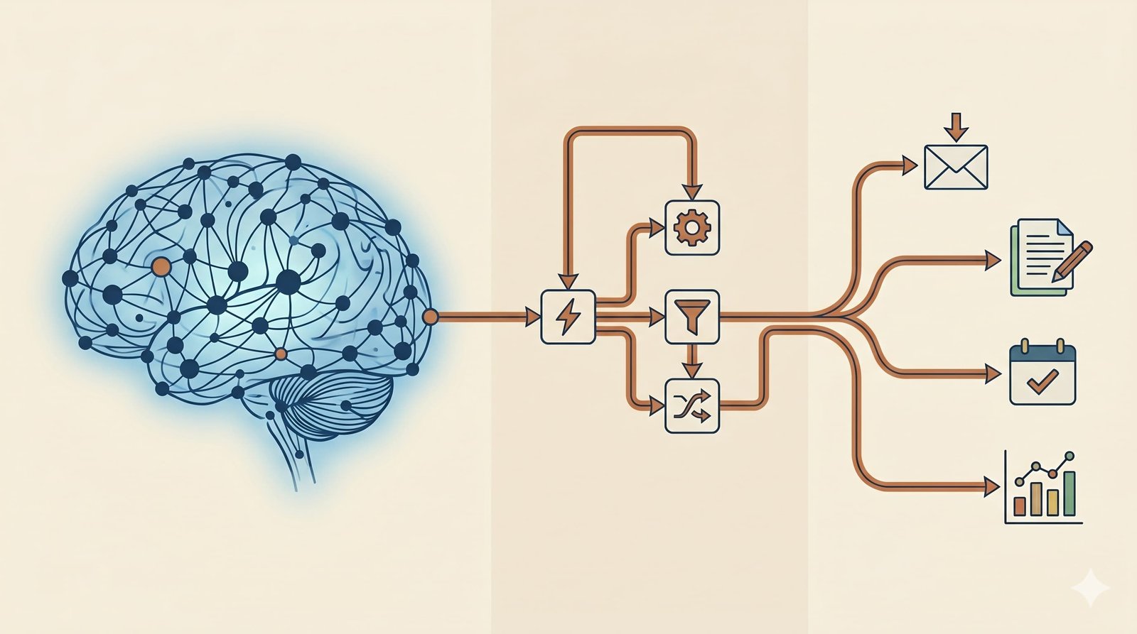 Automatisation ChatGPT Make pour freelance avec 4 workflows IA connectant brain LLM à workflows de production