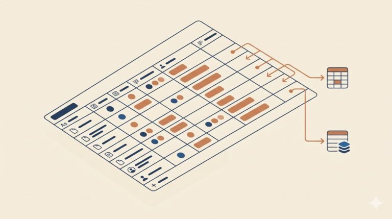 Base clients Notion : structure avec 6 propriétés essentielles et relations vers Projets et Factures
