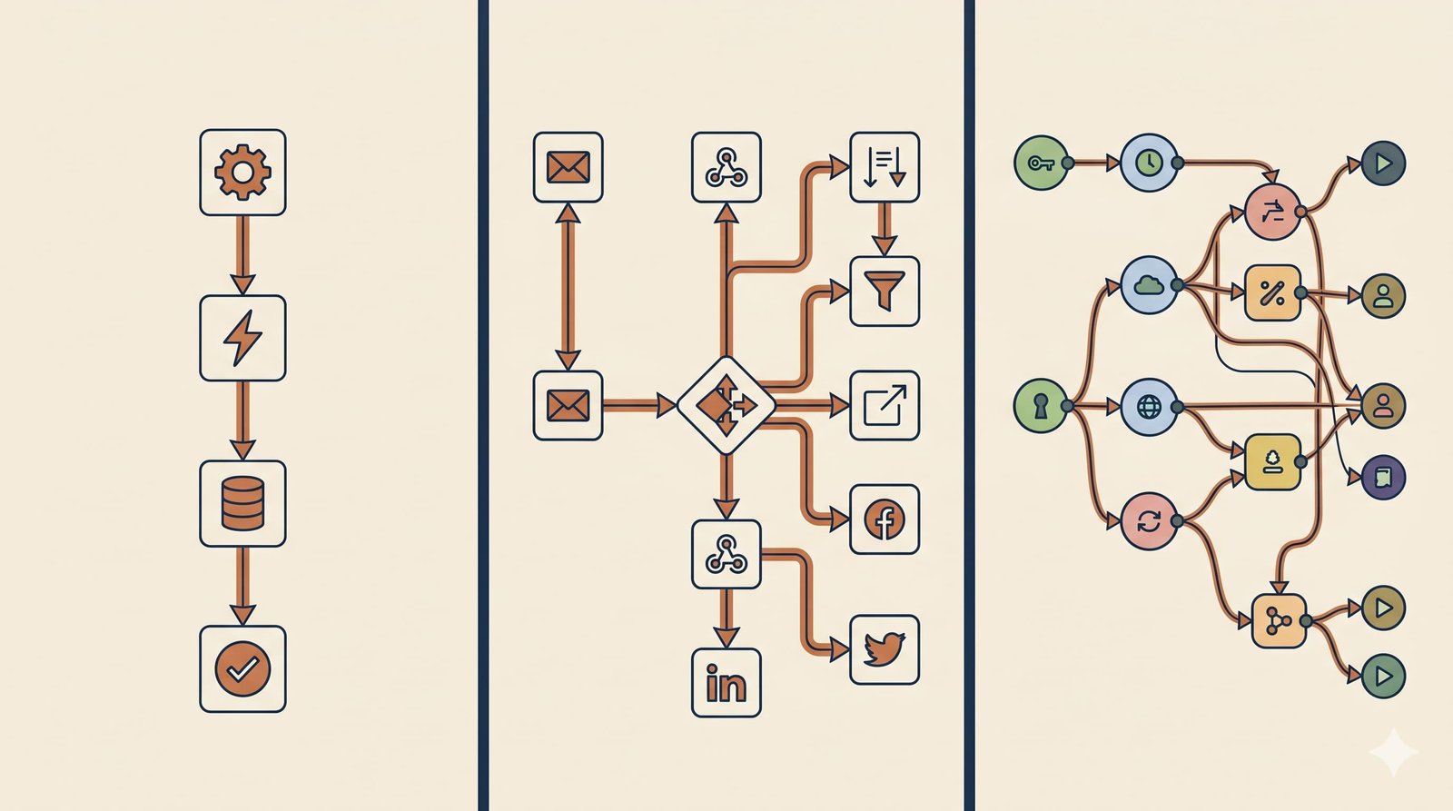Comparaison visuelle Make vs n8n vs Zapier pour freelance B2B avec matrice de décision par profil