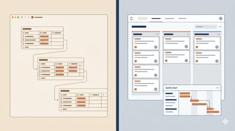 Notion vs ClickUp freelance : comparaison visuelle avec matrice de décision par profil