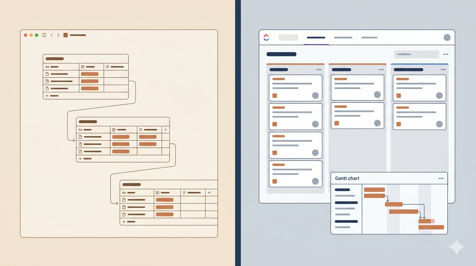 Notion vs ClickUp freelance : comparaison visuelle avec matrice de décision par profil